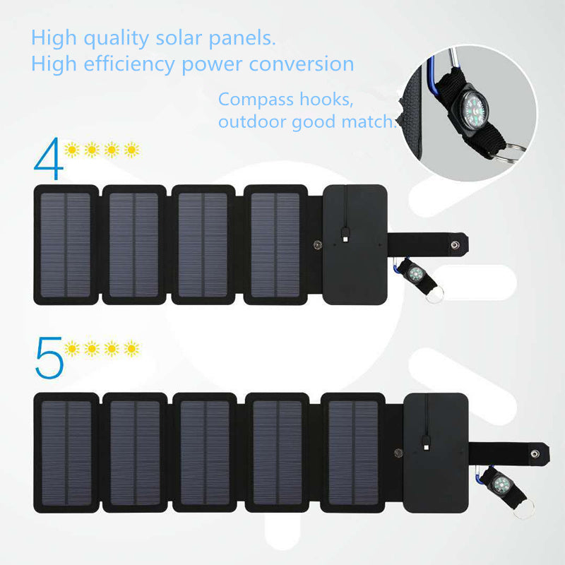Outdoor Folding Solar Panel Charger 5V 2.1A USB Output