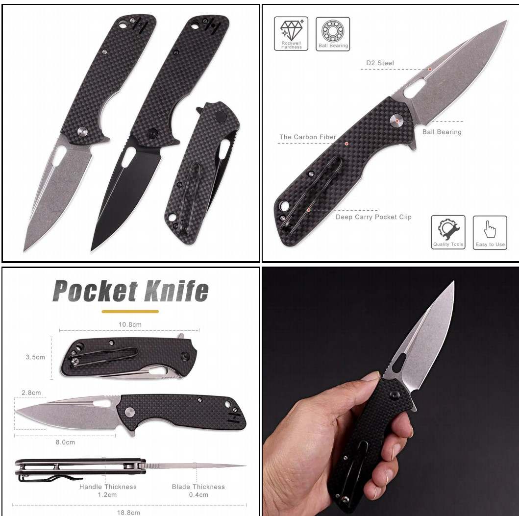 HT Mini EDC Folding Pocket Knife - Black Fox Security Group