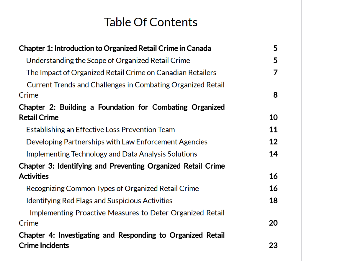 The Organized Retail Crime Fighter's Handbook: Insights and Tactics for Canadian Retail Professionals