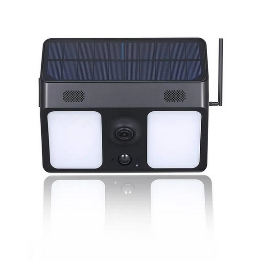 Floodlight surveillance camera (built-in solar panel)
