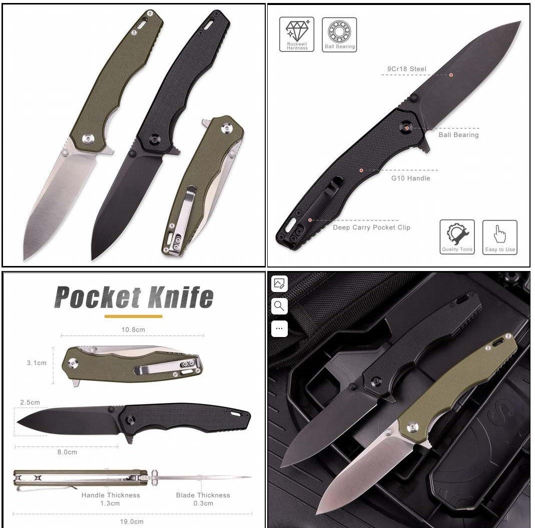 HT Ultimate EDC Folding Pocket Knife - Black Fox Security Group
