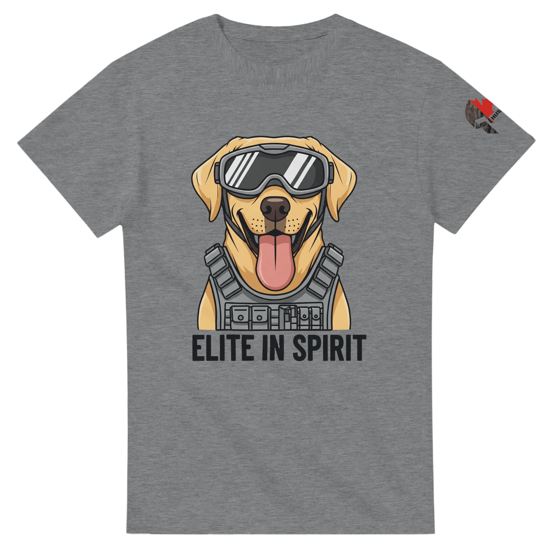 Hussar K9 - Funny Elite in Spirit Tactical Yellow Lab T-Shirt - Black Fox Security Group