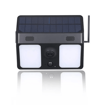 Floodlight surveillance camera (built - in solar panel) - Black Fox Security Group
