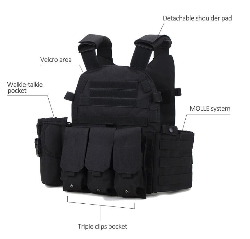 Tactical Plate Carrier Vest w/ mag pouch - Black Fox Security Group