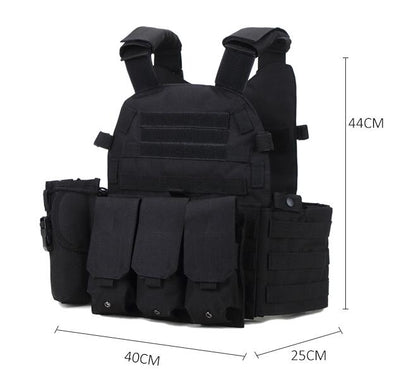 Tactical Plate Carrier Vest w/ mag pouch - Black Fox Security Group